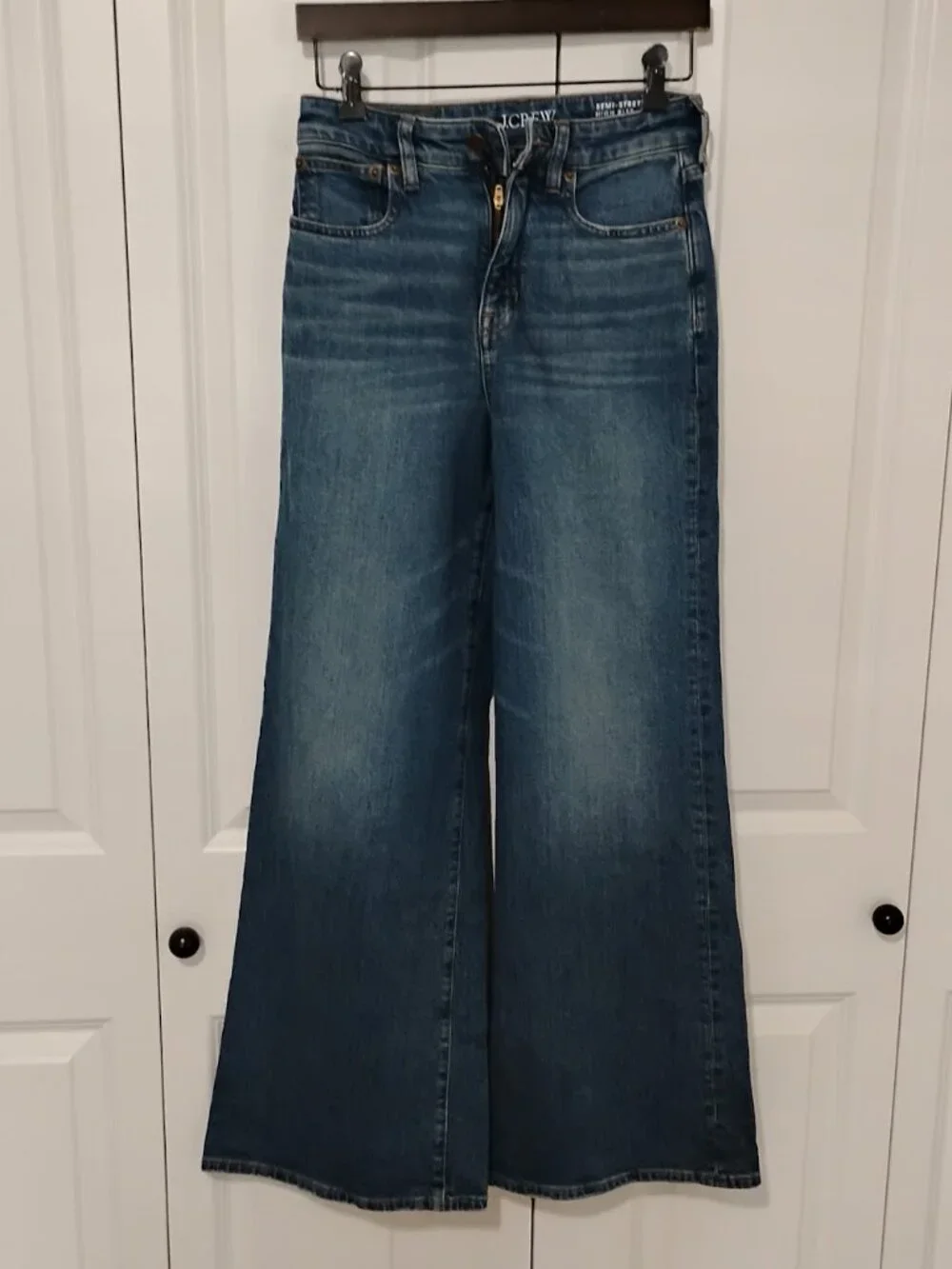 J.Crew Women's Charlotte Wash Semi Stretch High Rise Curvy Denim Trouser Size 25